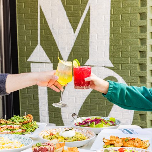 Cheers outside Il Mio